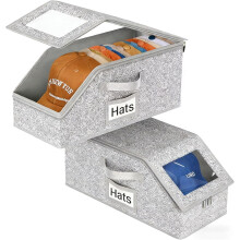 Stapelbare Hutaufbewahrungsbox mit Sichtfenster, 24 Kappen, 2er-Pack