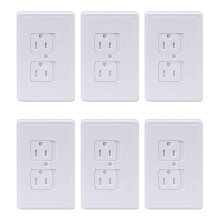6-Pack Safety Self-Closing Outlet Covers, Wall Socket Plate Automatic Sliding Cap Cover for Child Proofing Outlets