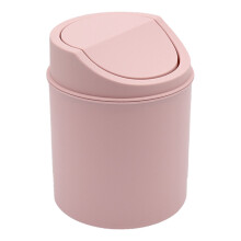 Mini Desktop Wastebasket with Lid – Small Press-Top Garbage Can for Office, Bathroom, Bedroom, Makeup Table & Dorm; Compatible with Small Spaces