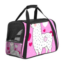 Lama Alpaca Pink Portable Dog Carrier Bag & Cozy Cat Carrying Case for Small Pets,Puppy Soft-Sided Pet Travel Bag