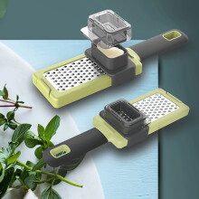 Garlic Press and Grinder, Stainless Steel Garlic Mincer, for Mincing, Chopping, and Crushing Garlic, Green, by FAJHHA