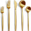 Gold Stainless Steel Flatware Set 40-Piece 1