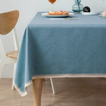 Wrinkle-Free Cotton Linen Tablecloth – Washable, Elegant Indoor/Outdoor Use, Compatible with All Standard Tables