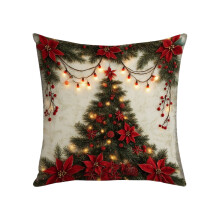 Kerstkussenhoezen 18x18 inch Sneeuwpop Sneeuwvlokken Boom