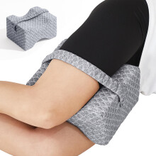 Hip Alignment Knee Pillow for Side Sleepers, Memory Foam Leg Support for Sciatica & Back Pain Relief – Grey