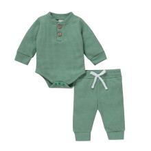 Baby-Jungen-Strampler und Hosen-Set, langärmlig, grün, 0-6 Monate