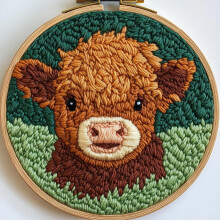 Cute Cartoon Baby Punch Needle Kit with Printed Pattern & Hoop – Easy DIY Embroidery Set for Beginners, 20x20cm, Home Decor