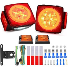 Zestaw kwadratowych świateł LED do przyczepy z efektem Halo Glow2PCS