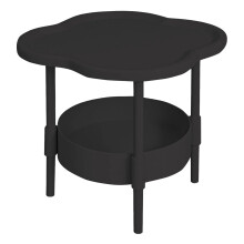 2-Tier Small End Table with Removable Tray, Easy Assembly, Black – Compatible with Living Room & Bedroom