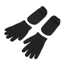 Set di guanti e calzini in gel per uomini e donne, in cotone idratante e gel, nero