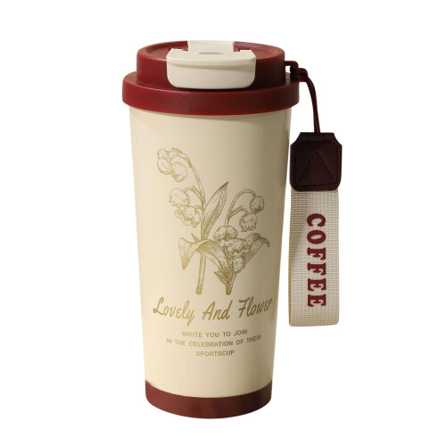 Edelstahl-Vakuumbecher mit Blumenmuster, 532 ml 1