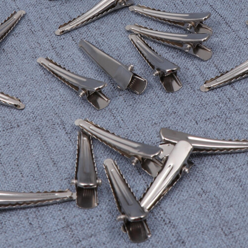 Duckbill Hair Clips Silver 80 Pcs 1