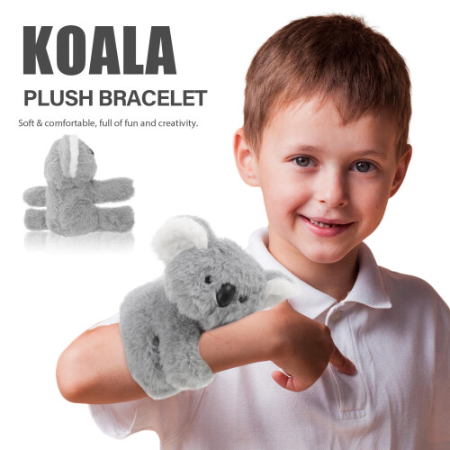Γκρι βελούδινο βραχιόλι χαστουκιών Koala με μαλακό ρυθμιζόμενο ζωάκι για πάρτι 2