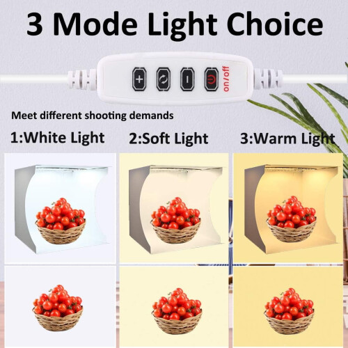 Kit de caixa de luz para estúdio fotográfico 12x12 polegadas com 128 luzes LED. 1