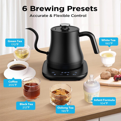 Electric Kettle Stainless Steel 0.8L Temperature Control 1