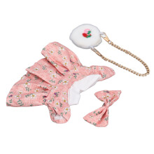 Set di vestiti in peluche per bambole morbide da 20 cm/8 pollici, vestiti e accessori con borsa con fiocco