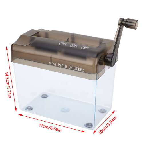 Mini Trituratore a Mano per Documenti A6, Nero, Larghezza di Taglio di 3 mm 1
