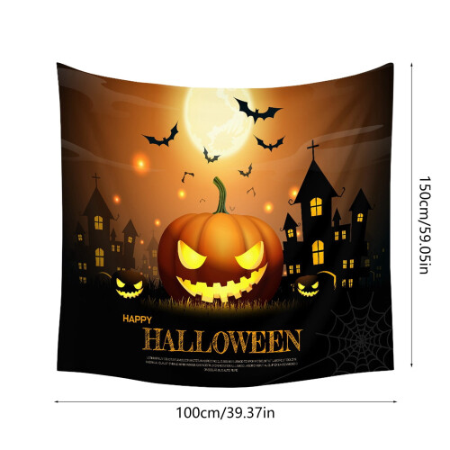 Halloween Græskar Gobelin Baggrund 100x150cm 1