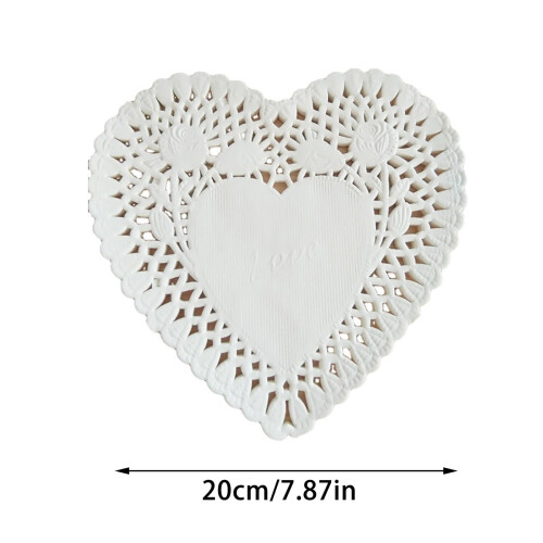 Heart Shaped Paper Doilies 8 Inch Pack of 100 2