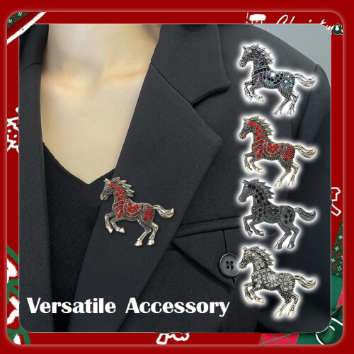 Broche cheval en alliage coloré, 4,4 x 4,6 cm 1
