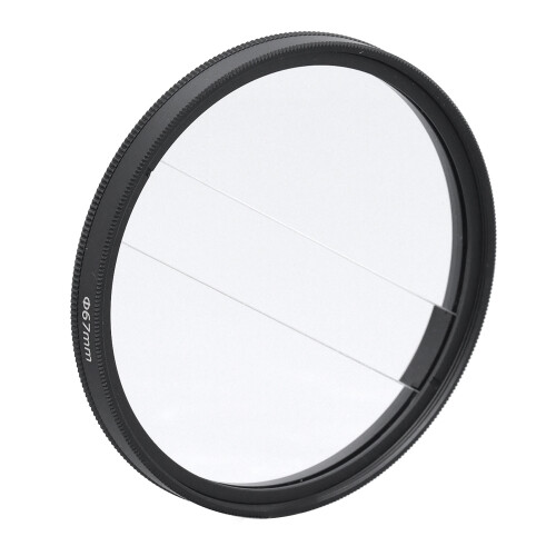 62mm Doppel-Split-Diopter-Filter - Glas, Silber
