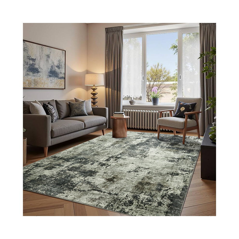160X230cm Traditional Rug-Grey Abstract Cashmere Rug White