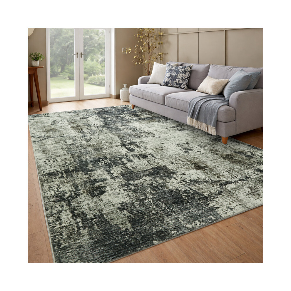 200X290cm Traditional Rug-Grey Abstract Cashmere Rug White