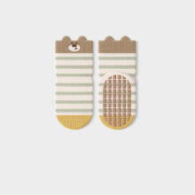 Gestreifte Babysocken mit Cartoon-Motiven für Kleinkinder, weiche Sohle mit rutschfestem Profil