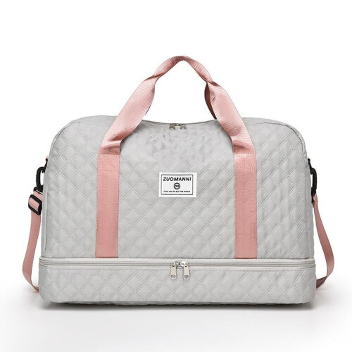 Bolsa de lona Argyle resistente al agua con múltiples compartimentos.