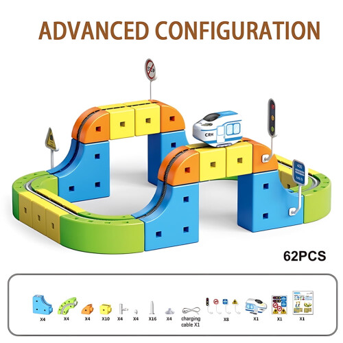 Electric Train Track Set STEM Toy 62PCS 1