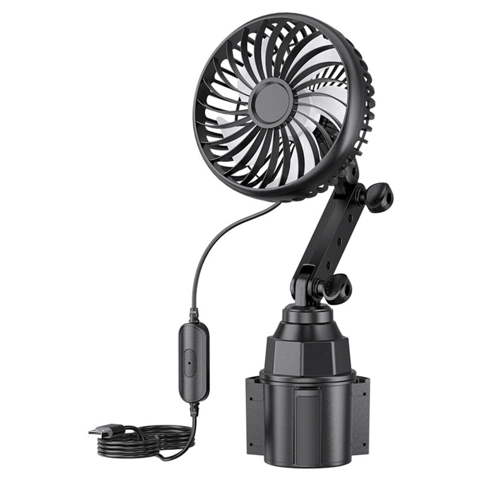 Portable Usb Car Fan, 360 Rotating, Quiet & Strong Airflow For Vehicle/Office/Home/Travel, Black 9313598107626