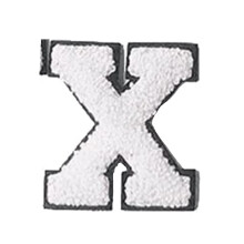 2.75" White Chenille Varsity Letter Patch – Iron-On or Sew-On Applique for Jackets, Backpacks, Hoodies, Shirts, Team Uniforms, white