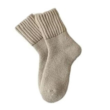 Varme sokker til kvinder Strik Hverdags Uld Blød Kompression Unisex Sjove Sokker Beige