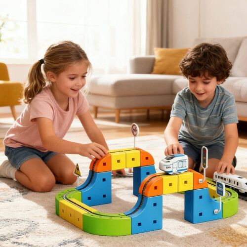 Electric Train Track Set STEM Toy 62PCS 2