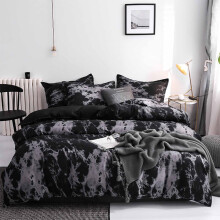 Driedelige beddengoedset van katoen en linnen – Zacht, machinewasbaar, hypoallergeen, modern minimalistisch, comfortabel en luxueus om in te slapen