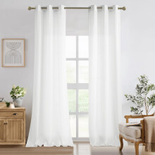 Rideaux voilages blanc cassé, 239 cm x 107 cm, 2 panneaux, filtrant la lumière, opaques, semi-transparents, pour chambre et salon