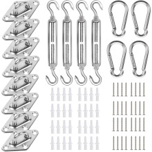 Kit de fixation pour auvent M5, kit de quincaillerie 304 pour l'installation d'une voile d'ombrage rectangulaire de jardin D