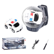 Mini coche teledirigido de pulsera (2,4 GHz) - Juguete de carreras de muñeca recargable por USB, diseño interactivo para jugar en cualquier lugar y