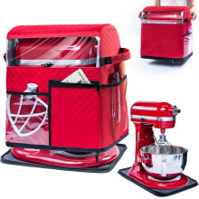 Housse pour robot pâtissier avec glissières amovibles, compatible avec les robots KitchenAid 4,5/5 L – Sac de rangement avec poches pour