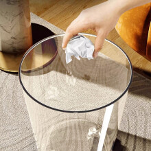 Trash Can Clear Round Acrylic, Modern Garbage Container Trash Can Kitchen, Small Trash Can for Bedroom Kitchen Office Bathroom Home