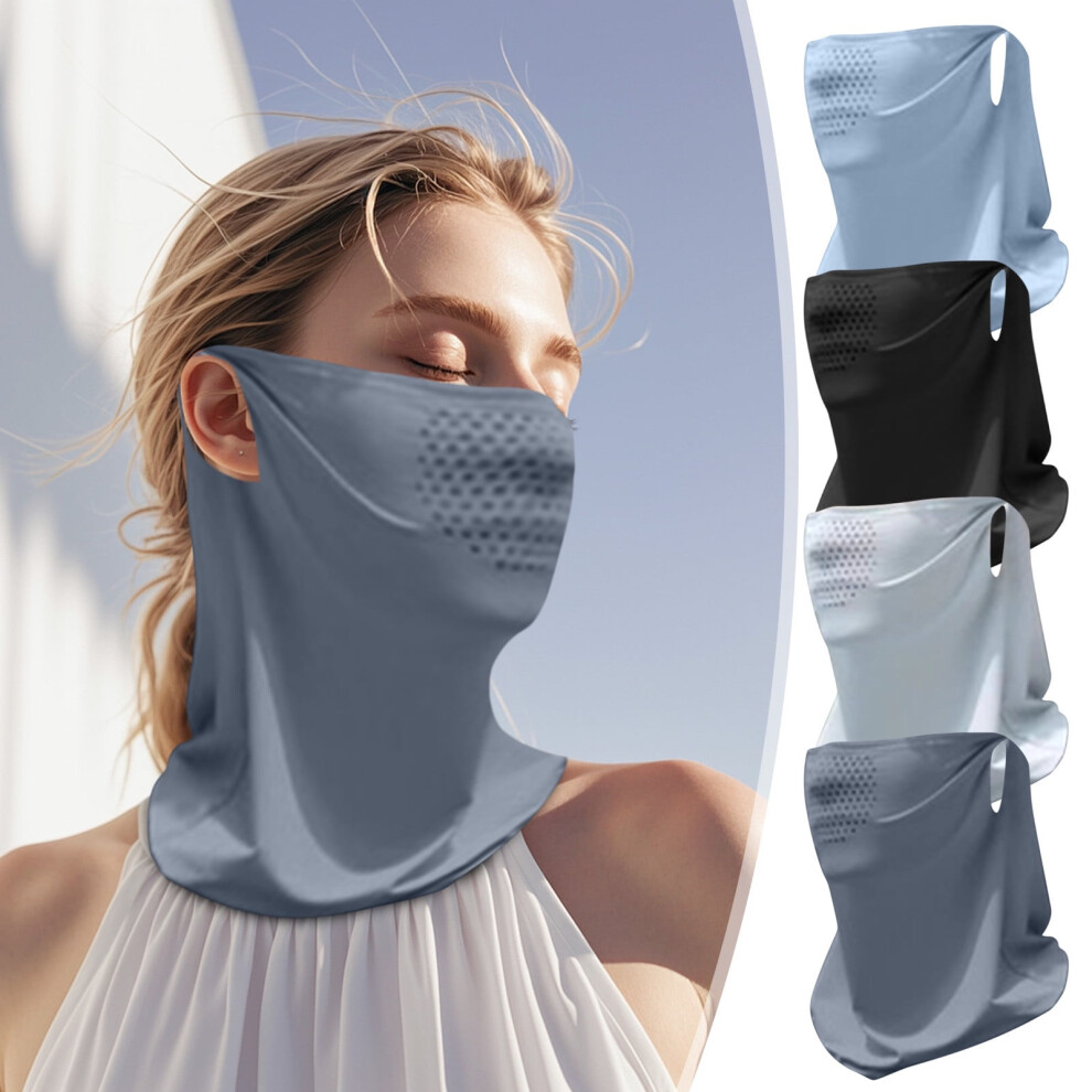 Sun Protection Face Mask, Upf50+ Ice Silk Breathable Neck Cover For Outdoor Cycling Fishing Hiking Full Face Sun Shieldï¼Dark Grayï¼ 9329345239069