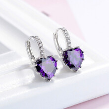 Drop Earrings for Women|6x8mm Oval-shaped Gemstone Halo CZ Dangle Earrings|18K White Gold Plated Drop Earrings Hypoallergenic Jewelry Gift