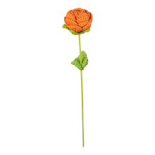 Håndlavet hæklet uldrose kunstig blomst orange