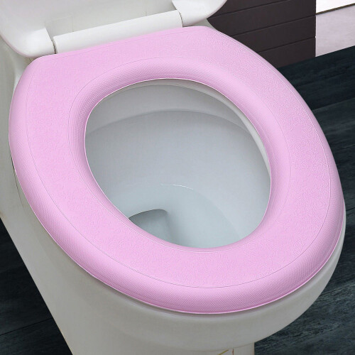 Copriwater morbido, rosa e impermeabile, a forma di O