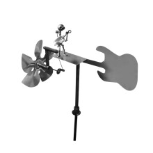 Handmade Guitar Wind Spinner Creative Garden Decor Powered Kinetic Ornament Outdoor Yard Art