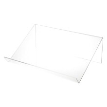 Présentoir à livres en acrylique transparent surélevé avec rebord de 5 cm