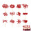Glitter Red Valentine Cupcake Toppers 24 pcs 2