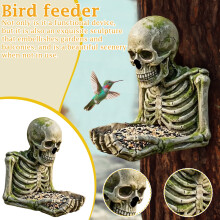 Mangeoire à oiseaux étanche en résine, sculpture à fixer sur un arbre, 15 cm