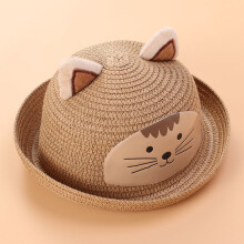 1Pack Khaki Shaped Straw Hat for Children Perfect for Summer Beach and Outdoor Events