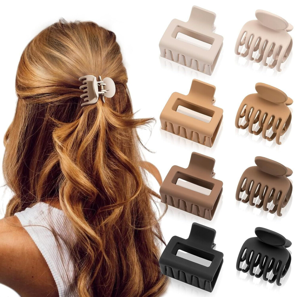 Medium Hair Claws for Women 8PCS Matte Jaw Clips